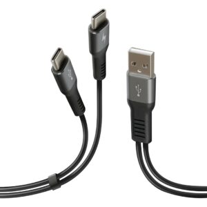 Lampa ΚΑΛΩΔΙΟ ΦΟΡΤΙΣΗΣ ΚΑΙ ΣΥΓΧΡΟΝΙΣΜΟΥ 100cm 480 MB/S 3000mA ΜΕ 2 USB TYPE C (FAST CHARGE)