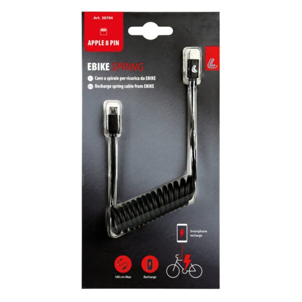 Lampa ΚΑΛΩΔΙΟ ΦΟΡΤΙΣΗΣ ΚΙΝΗΤΟΥ E-BIKE SPRING MICRO USB- APPLE 8 PIN ΣΠΙΡΑΛ 25-100cm - Image 4
