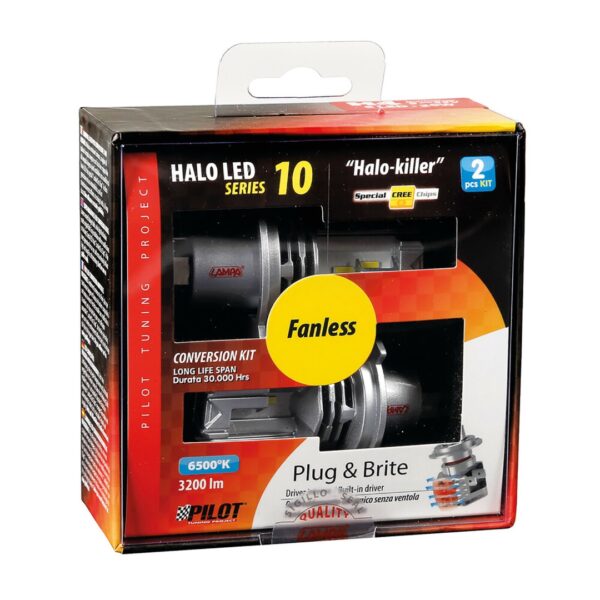 Lampa H4 HALO KILLER P43t 9-32V -20W  - 6500K - 3200lm HALO LED KIT SERIES 10 (12 LED ZES CHIPS) - 2 ΤΕΜ. - Image 3