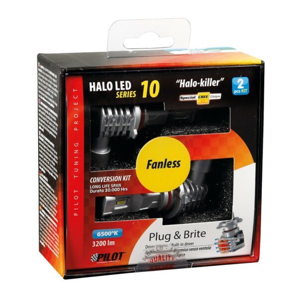 Lampa H10-HB3 9005 HALO KILLER P20d 9-32V -20W - 6500K - 3200lm HALO LED KIT SERIES 10 (12 LED ZES CHIPS) - 2 ΤΕΜ. - Image 4