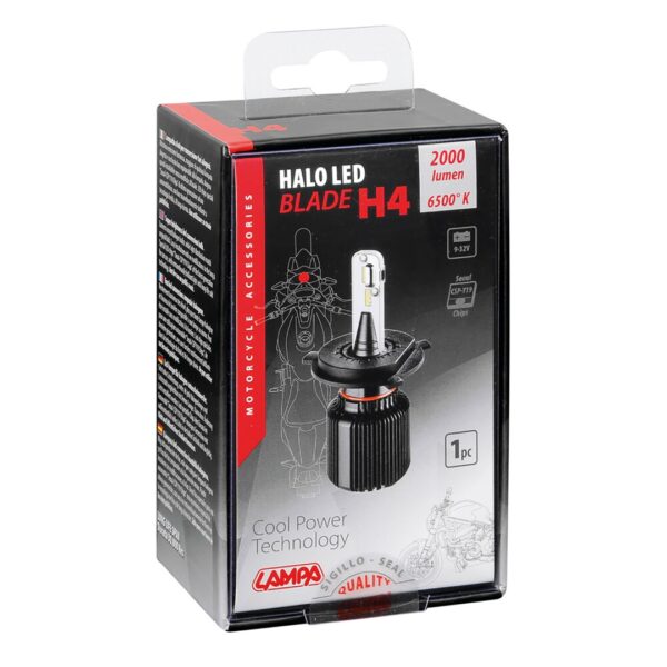 Lampa H4 9-32V P43t 12LED 6.500K 4.000lm 20W SEOUL CSP-Y19chips HALO LED BLADE 1ΤΕΜ. - Image 2