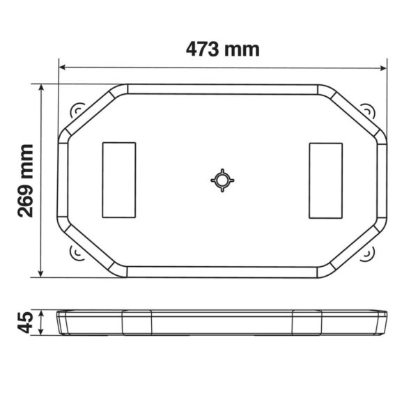 Lampa ΦΑΡΟΣ / ΣΤΡΟΜΠΟ ΜΠΑΡΑ 10-30V 64LED ΠΟΡΤΟΚΑΛΙ 16 ΧΡΗΣΕΩΝ ΜΕ ΦΙΣ ΑΝΑΠΤΗΡΑ ΚΑΙ ΜΑΓΝΗΤΙΚΗ ΒΑΣΗ 473x269mm - Image 3