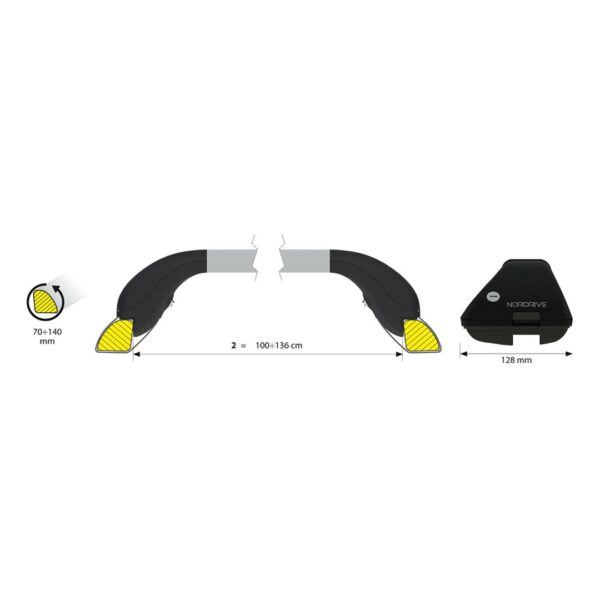 Nordrive ΜΠΑΡΑ SNAP-FIT ΑΛΟΥΜΙΝΙΟΥ ΤΗΛΕΣΚΟΠΙΚΗ 2 100-136cm ΜΕ ΚΛΕΙΔΙ ΠΛΗΡΕΣ ΣΕΤ ΜΕ ΠΟΔΙΑ 2ΤΕΜ. (ΤΥΠΟΥ SW) - Image 4