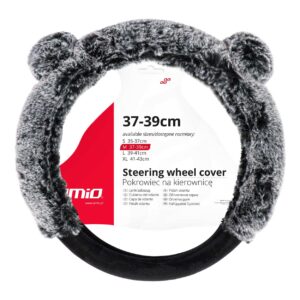 Amio ΚΑΛΥΜΜΑ ΤΙΜΟΝΙΟΥ SWC-55 (M) 37>39cm ΜΑΥΡΟ ΜΕ ΧΝΟΥΔΩΤΗ ΓΚΡΙ ΕΠΕΝΔΥΣΗ ΚΑΙ ΑΥΤΙΑ ΑΡΚΟΥΔΑΣ AMIO - 1 ΤΕΜ.