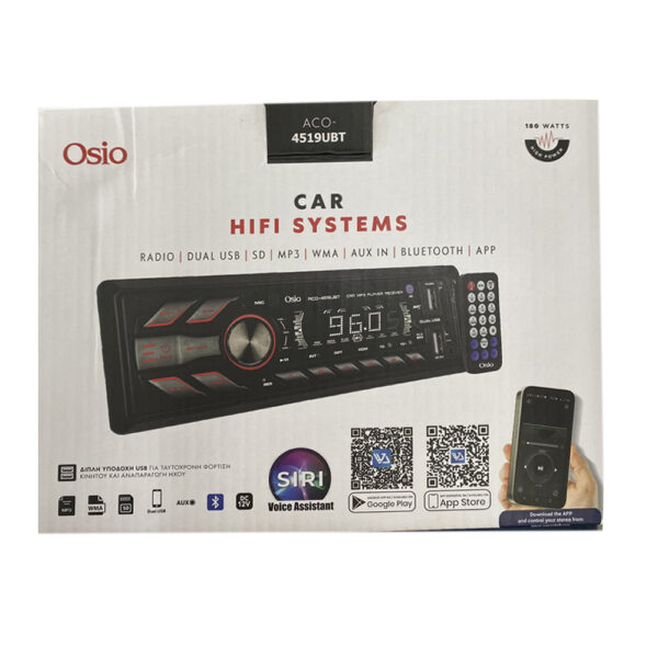 Osio RADIO 1 DIN DUAL USB/FM/SD/MP3/WMA/BLUETOOTH 180W ΜΕ ΕΠΙΛΟΓΗ ΦΩΤΙΣΜΟΥ 3 ΧΡΩΜΑΤΩΝ & ΧΕΙΡΙΣΤΗΡΙΟ OSIO - 1 τεμ. - Image 3