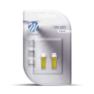M-Tech T5 12V W2x4,6d LED 1xSMD5050 ΚΙΤΡΙΝΟ (ΚΑΡΦΩΤΟ ΑΚΑΛΥΚΟ) BLISTER M-TECH -  2 ΤΕΜ.