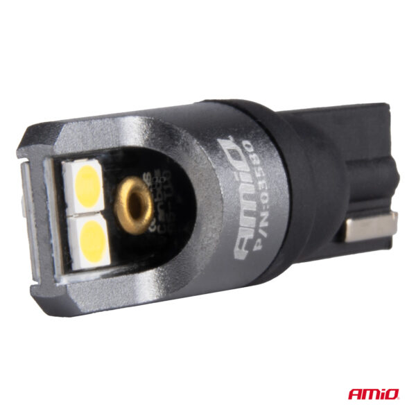 Amio ΛΑΜΠΑΚΙΑ T10 W5W 12/24V 6.000K 4xSMD LED FULL CAN-BUS ΛΕΥΚΟ 3030 PRO SERIES AMIO - 2 Τεμ. - Image 3
