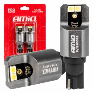 Amio ΛΑΜΠΕΣ T15 W16W 12/24V 6.000K 4xSMD LED FULL CAN-BUS ΛΕΥΚΟ 3030 PRO SERIES AMIO - 2 ΤΕΜ.