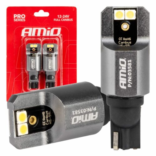 Amio ΛΑΜΠΕΣ T15 W16W 12/24V 6.000K 4xSMD LED FULL CAN-BUS ΛΕΥΚΟ 3030 PRO SERIES AMIO – 2 ΤΕΜ.