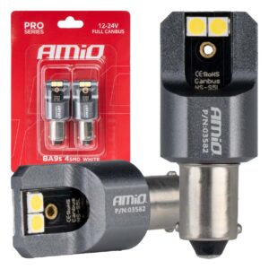 Amio ΛΑΜΠΕΣ T4W BA9s 12/24V 6.000K 4xSMD LED FULL CAN-BUS ΛΕΥΚΟ 3030 PRO SERIES AMIO - 2 ΤΕΜ.