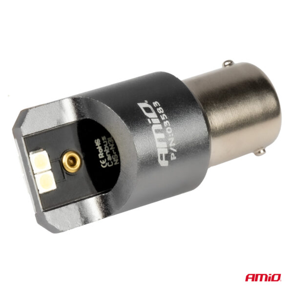 Amio ΛΑΜΠΕΣ LED CAN-BUS P21W BA15S 12/24V 6.000K 4xSMD ΛΕΥΚΟ PRO SERIES AMIO - 2 ΤΕΜ. - Image 3