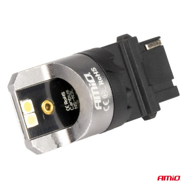 Amio ΛΑΜΠΕΣ P27W 12/24V 6.000K 4SMD LED CAN-BUS ΛΕΥΚΑ PRO SERIES AMIO - 2 ΤΕΜ. - Image 3
