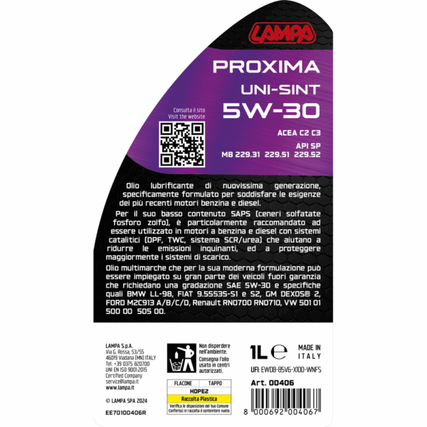Lampa ΛΑΔΙ ΚΙΝΗΤΗΡΑ MOTO 15W50 ΗΜΙΣΥΝΘΕΤΙΚΟ ΓΙΑ ΤΕΤΡΑΧΡΟΝΟΥΣ ΚΙΝΗΤΗΡΕΣ M4T SEMISINT 1LT LAMPA - 1 Τεμ. - Image 3