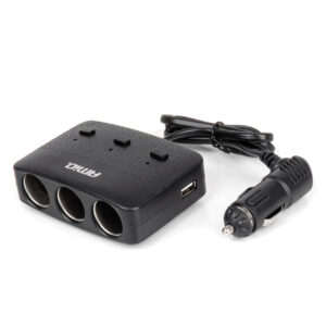 Amio ΑΝΤΑΠΤΟΡΑΣ ΑΝΑΠΤΗΡΑ 12/24V 100W ΜΑΥΡΟΣ/3 ΘΕΣΕΙΣ/2xUSB-A /ΚΟΥΜΠΙ ON-OFF/ΕΝΔΕΙΞΗ LED/ΚΑΛΩΔΙΟ 70cm AMIO - 1 Τεμ.