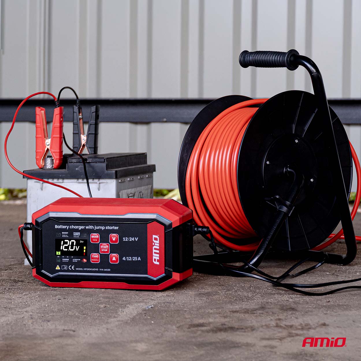 Amio Amio - ΕΚΚΙΝΗΤΗΣ /ΦΟΡΤΙΣΤΗΣ ΜΠΑΤΑΡΙΑΣ ΨΗΦΙΑΚΟΣ AGM, GEL ΚΑΙ LiFePo4 (LFP) 12/24V MAX 25A PRO - AMIO (04530/AM) - Image 2