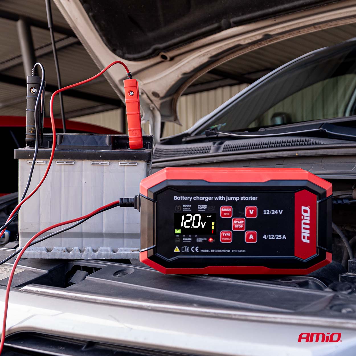 Amio Amio - ΕΚΚΙΝΗΤΗΣ /ΦΟΡΤΙΣΤΗΣ ΜΠΑΤΑΡΙΑΣ ΨΗΦΙΑΚΟΣ AGM, GEL ΚΑΙ LiFePo4 (LFP) 12/24V MAX 25A PRO - AMIO (04530/AM) - Image 3