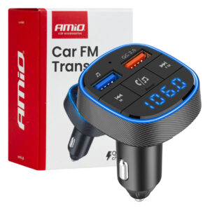 Amio Amio - FM Transmitter Αναπτήρα τύπου FMT01 τάση λειτουργίας για Επιβατικά Αυτοκίνητα και Φορτηγά με 2xUSB Type-A για Επιβατικά Αυτοκίνητα και Φορτηγά - 1 τεμ. (04648/AM)