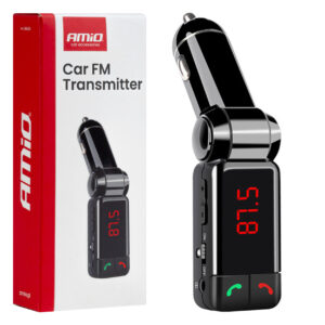 Amio Amio - FM Transmitter Αναπτήρα τύπου FMT03 τάση λειτουργίας 12-24V με 2xUSB Type-A και Bluetooth για Επιβατικά Αυτοκίνητα και Φορτηγά - 1 τεμ. (04650/AM)
