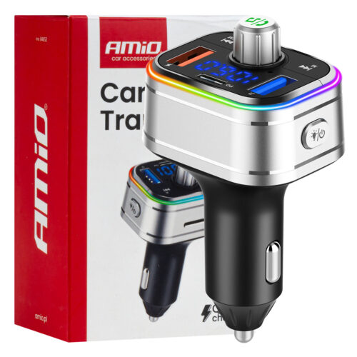 Amio Amio – FM Transmitter Αυτοκινήτου 12/24V με 1xUSB Type-C και Υποδοχή microSD – 1 τεμ. (04652/AM)