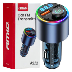Amio Amio - FM Transmitter Αυτοκινήτου 12/24V με 1xUSB Type-A και 1xUSB Type-C - 1 τεμ. (04655/AM)