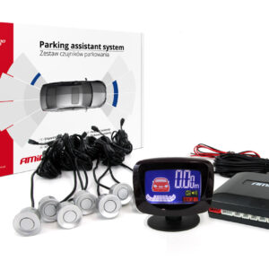 Amio Amio – Σύστημα Παρκαρίσματος 12V με 8 Αισθητήρες Ασημί 22mm Εμπρός-Πίσω & Οθόνη LED GRAF για Πλήρη Ορατότητα & Ασφαλές Παρκάρισμα – 1 Τεμ. (01597/AM)
