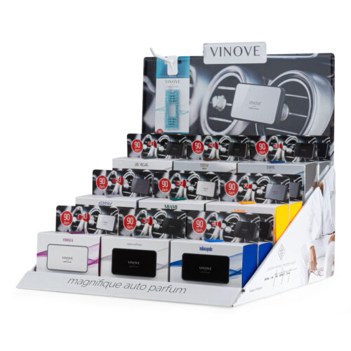 Amio Amio – Χαρτινό Ράφι Display με 18 Αρωματικά Αυτοκινήτου VINOVE για Φρεσκάδα & Καθημερινή Χρήση – Σετ 18 Τεμ. (V0000/AM)