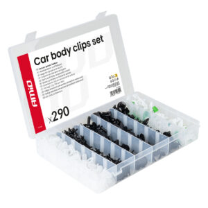 Amio Amio – Κλιπς Ταπετσαρίας Αυτοκινήτου Σετ 290 Τεμ. για Σταθερή Τοποθέτηση & Πλήρη Επισκευή Πλαστικών – 1 Σετ (04742/AM)