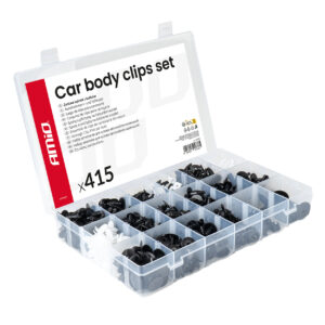 Amio Amio – Κλιπς Ταπετσαρίας Αυτοκινήτου Σετ 415 Τεμ. για Σταθερή Τοποθέτηση & Πλήρη Επισκευή Πλαστικών – 1 Σετ (04738/AM)