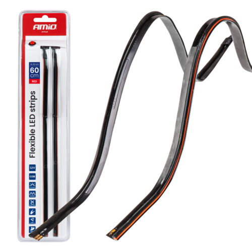 Amio Amio – Ταινία LED COB 12V Κόκκινη 2x30cm Flexible Πλαϊνού Φωτισμού για Σήμανση & Δυναμικό Φως – Σετ 2 Τεμ. (04576/AM)