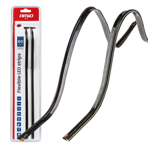 Amio Amio – Ταινία LED COB 12V Λευκή 2x30cm Flexible Πλαϊνού Φωτισμού για Σήμανση & Καθαρό Φως – Σετ 2 Τεμ. (04575/AM)
