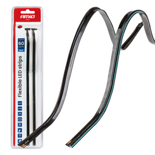 Amio Amio – Ταινία LED COB 12V Μπλε 2x30cm Flexible Πλαϊνού Φωτισμού για Σήμανση & Dynamic Look – Σετ 2 Τεμ. (04578/AM)