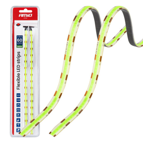 Amio Amio – Ταινία LED COB 12V Πράσινη 2x30cm Flexible για Εντυπωσιακό Εσωτερικό Φωτισμό & Easy Install – Σετ 2 Τεμ. (04573/AM)