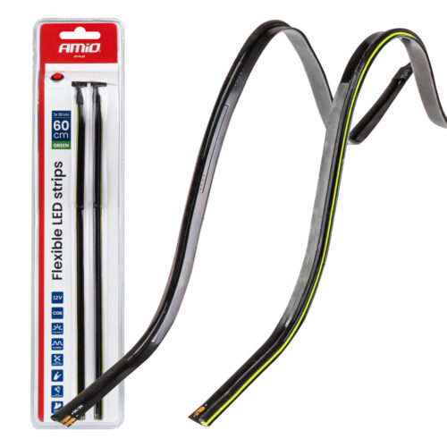 Amio Amio – Ταινία LED COB 12V Πράσινη 2x30cm Flexible Πλαϊνού Φωτισμού για Σήμανση & Εντυπωσιακό Φως – Σετ 2 Τεμ. (04577/AM)