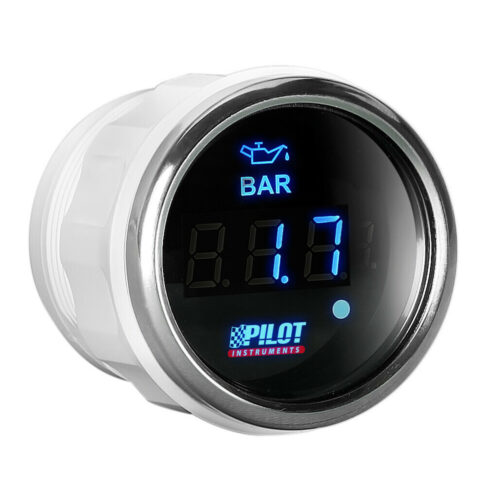 Lampa ΟΡΓΑΝΟ ΠΙΕΣΗΣ ΛΑΔΙΟΥ ΨΗΦΙΑΚΟ ΜΑΥΡΟ ΜΕ ΛΕΥΚΟ ΦΩΣ BLACK DIGITAL SERIES 9-32V 52mm