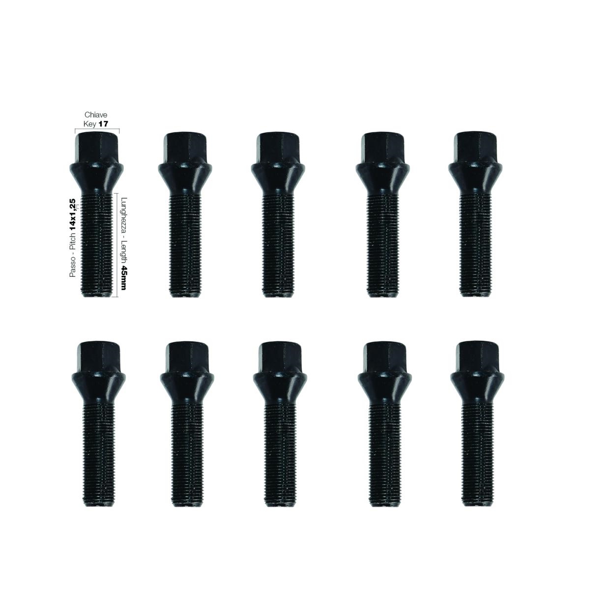 Simoni Racing ΜΠΟΥΛΟΝΙΑ ΚΩΝΙΚΑ 14x1,25 45mm (17) ΜΑΥΡΑ SIMONI RACING - 10 TEM.