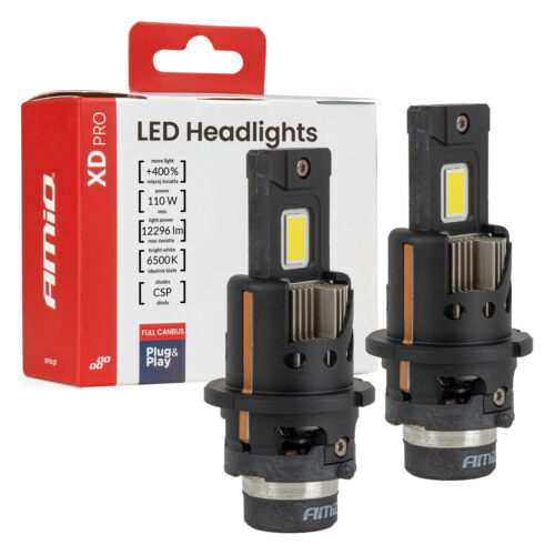 Amio AMiO – Λάμπες LED XD PRO Series D2S/D2R 12V 110W 12.296lm 6.000K Full Can-Bus Plug&Play με Ψύκτρα – 2 Τεμ. (04680/AM)