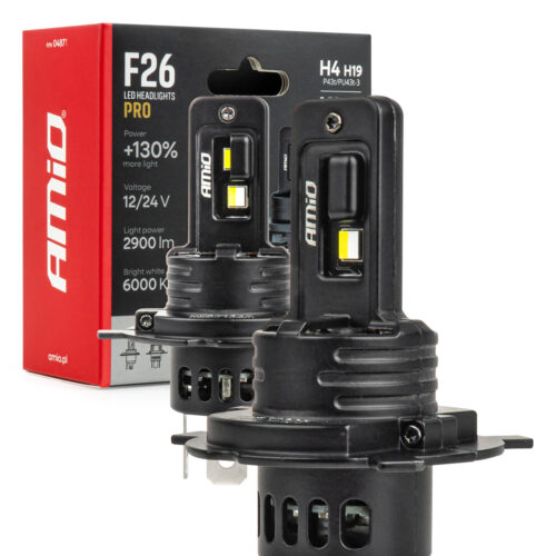 Amio AMiO – Λάμπες LED F26 Pro Series H4/H19 12/24V 68W 2900-3550lm 6.000K Full Can-Bus Plug&Play – 2 Τεμ. (04871/AM)