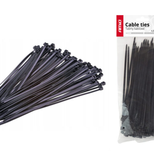 Amio Amio – Δεματικά καλωδίων tie wrap 02150 μαύρα 2,5x100mm, οργανώστε και στερεώστε κάθε είδους καλωδίωση με απόλυτη ασφάλεια και αντοχή – 100 Τεμ. (02150/AM)