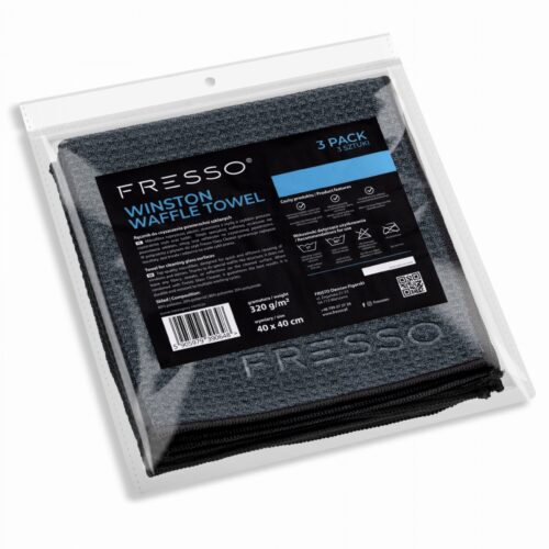 Fresso Fresso – Πετσέτες Μικροΐνας Winston Waffle 40 x 40 cm 320 g/m² για Τζάμια και Γυάλινες Επιφάνειες – Σετ 3 Τεμ. (390648/FRE)