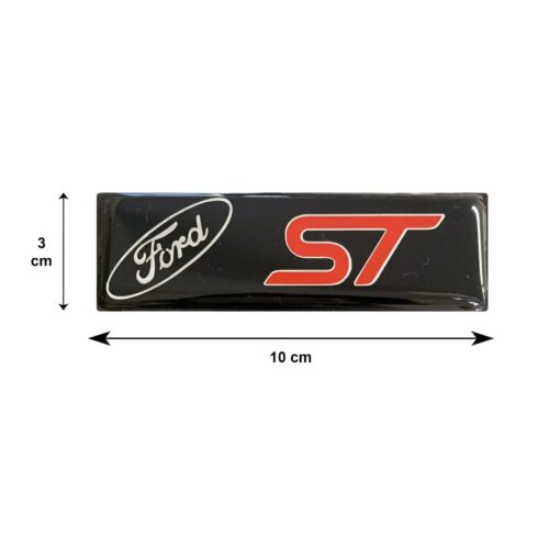 Race Axion FORD ST ΣΗΜΑΤΑ ΒΙΔΩΤΑ 10x3cm ΕΠΟΞ. ΡΥΤ. (ΥΓΡΟ ΓΥΑΛΙ) ΜΑΥΡΟ/ΧΡΩΜΙΟ/ΚΟΚΚΙΝΟ ΜΕ LOGO ΓΙΑ ΠΑΤΑΚΙΑ – 2ΤΕΜ