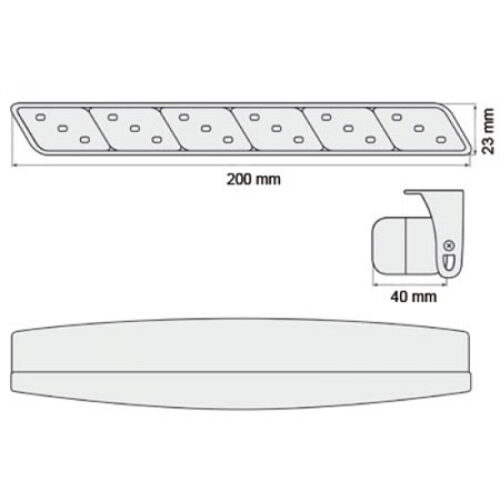 DAYLINE ΠΡΟΣΘΕΤΟ ΔΙΕΘΝΗ ΜΕ 18LED ΧΡΩΜΙΟ 200x23x40mm