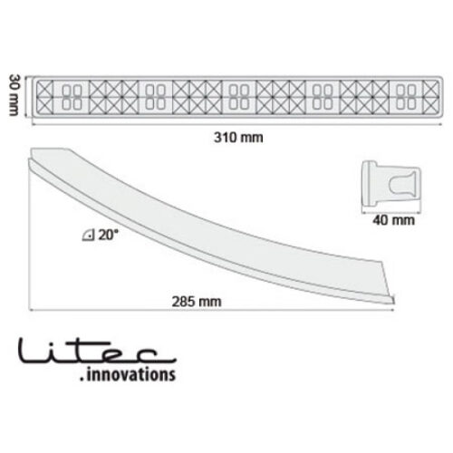 DAYLINE ΠΡΟΣΘΕΤΟ ΔΙΕΘΝΗ ΜΕ 20LED ΧΡΩΜΙΟ 310x30x40mm