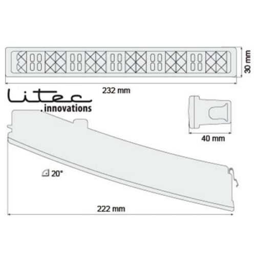 DAYLINE ΠΡΟΣΘΕΤΟ ΔΙΕΘΝΗ ΜΕ 20LED ΧΡΩΜΙΟ 232x30x40mm