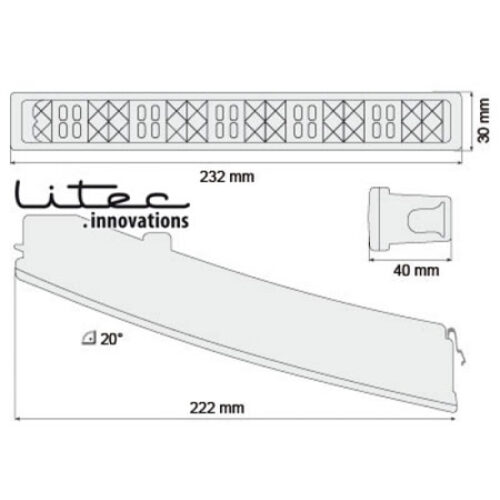 DAYLINE ΠΡΟΣΘΕΤΟ ΔΙΕΘΝΗ ΜΕ 20LED BLACK 232x30x40mm