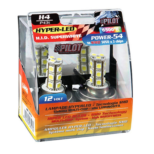 Lampa H4 12V P43t 360lm HYPER-LED54 18SMDx3chips 6.500K ΚΟΥΤΙ 2ΤΕΜ. ΓΙΑ ΕΝΤΥΠΩΣΙΑΣΜΟ