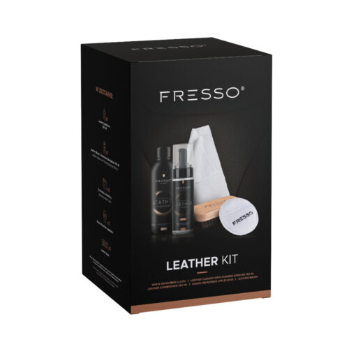 Fresso Fresso – Kit Καθαρισμού και Προστασίας Δέρματος Leather Kit με Cleaner 150 ml, Conditioner 250 ml και Αξεσουάρ Εφαρμογής – Σετ 5 Τεμ. (390839/FRE)
